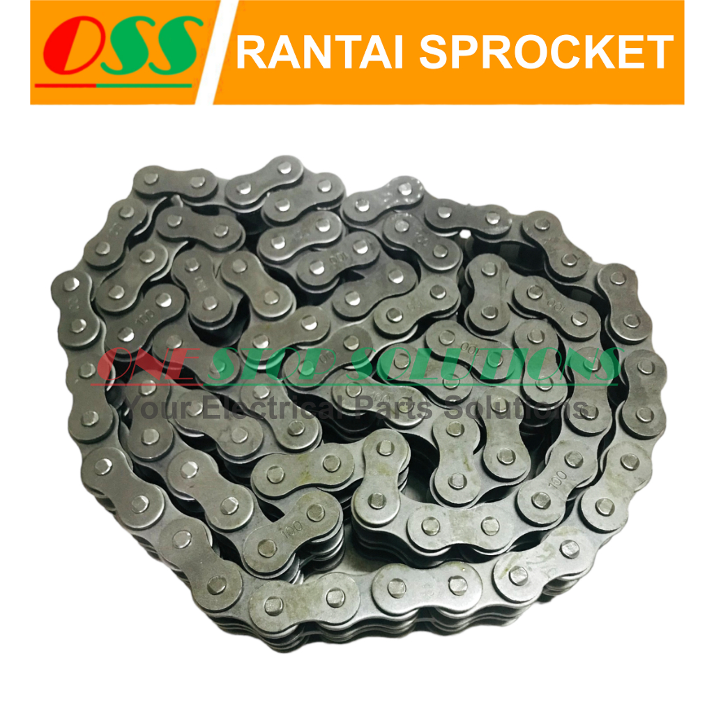 Jual RANTAI SPROCKET RS100-2 / ROLLER CHAIN RS 100 - 2 DOUBLE | Shopee ...