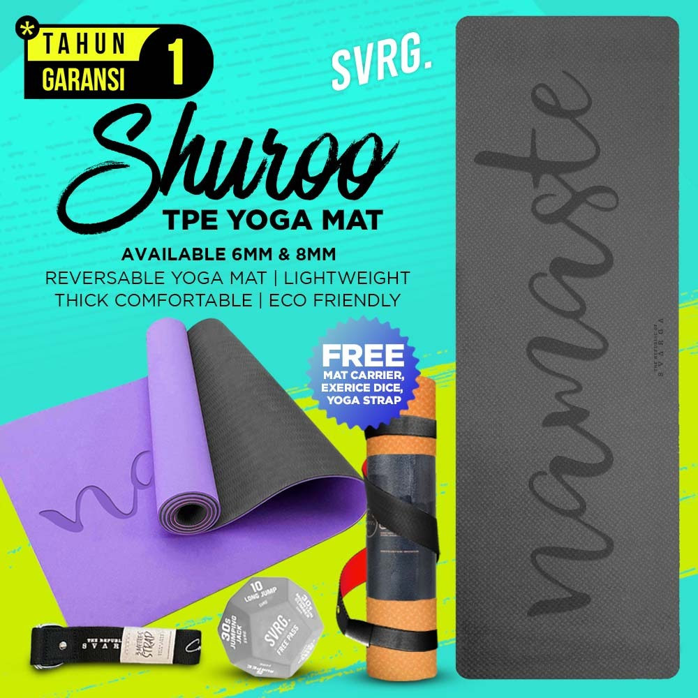Jual Matras Yoga / Yoga Mat Svarga 6mm & 8mm Shuroo Namaste Premium