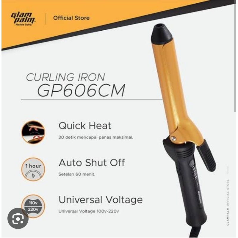Jual Glampalm Curling Iron GP 606 CM. Shopee Indonesia
