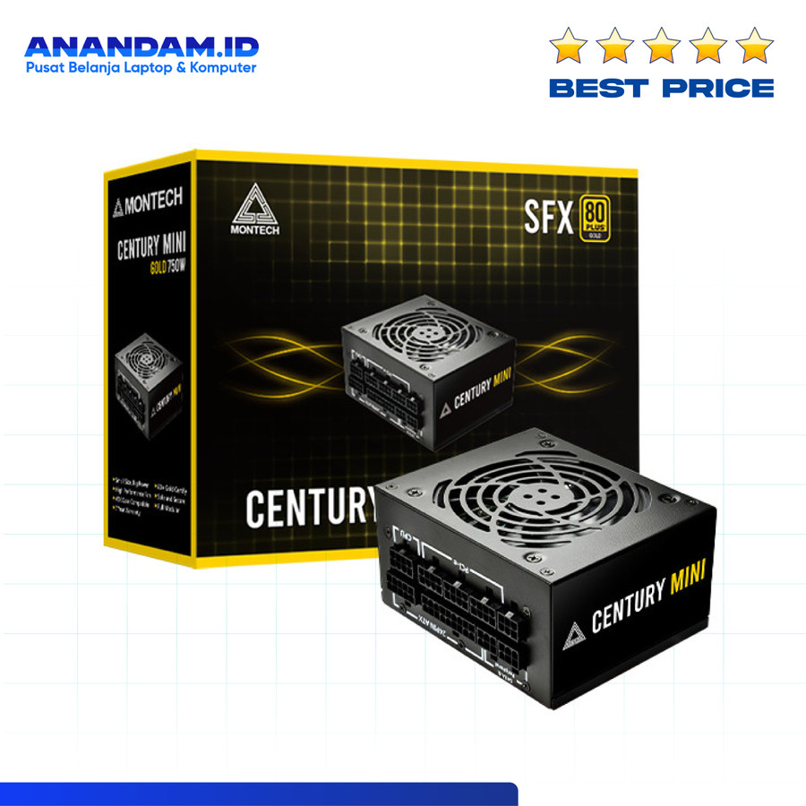 Jual PSU MONTECH CENTURY MINI 750W 80+ Gold SFX ITX Japanese Capacitors