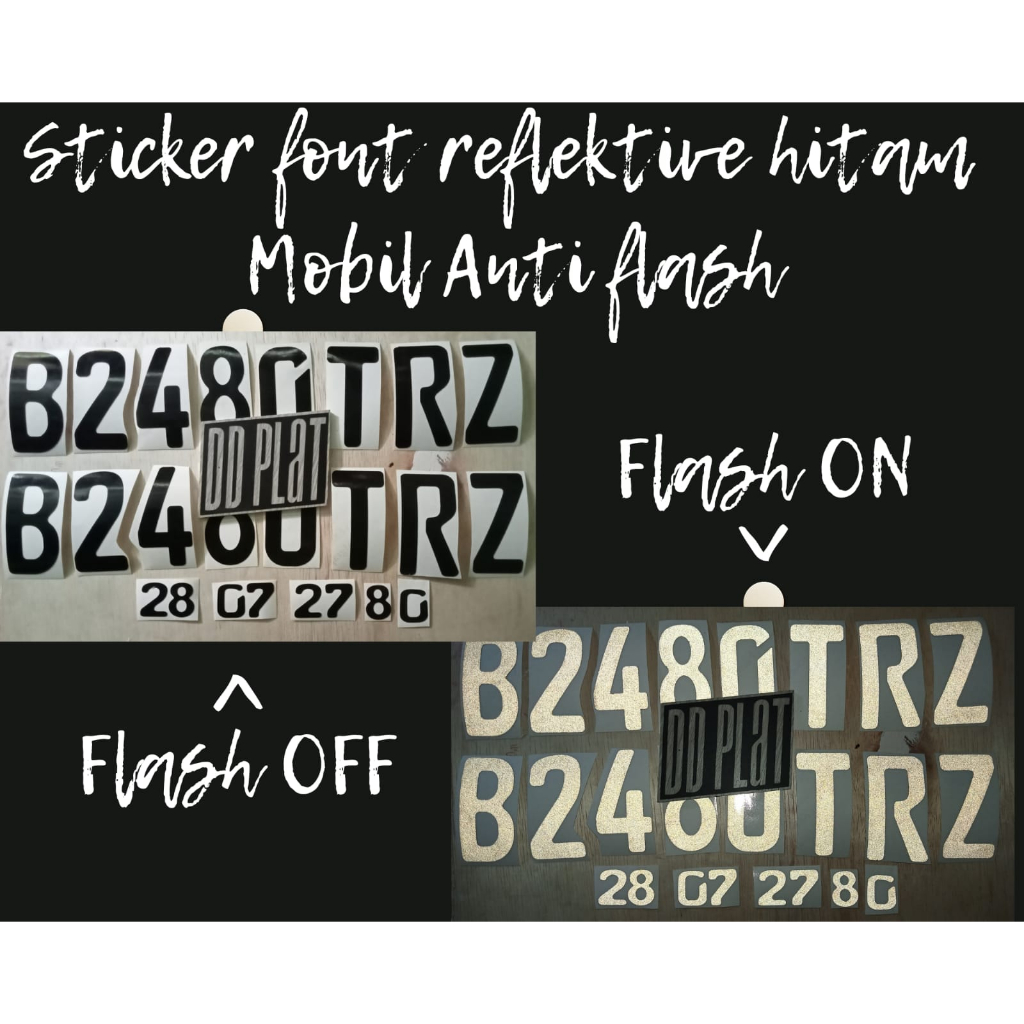 Jual Sticker Font Reflektive Hitam Mobil / Motor( Sticker Saja ) 1 set ...