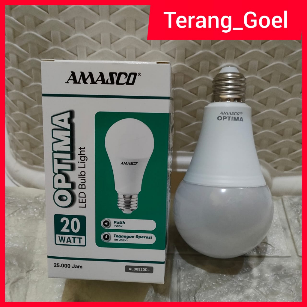 Jual LED AMASCO OPTIMA 20 WATT CAHAYA PUTIH / LED BULB AMC OPTIMA 20 ...