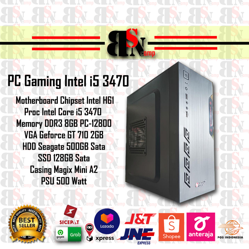 Jual Pc Gaming Intel i5 3470 + Monitor 19
