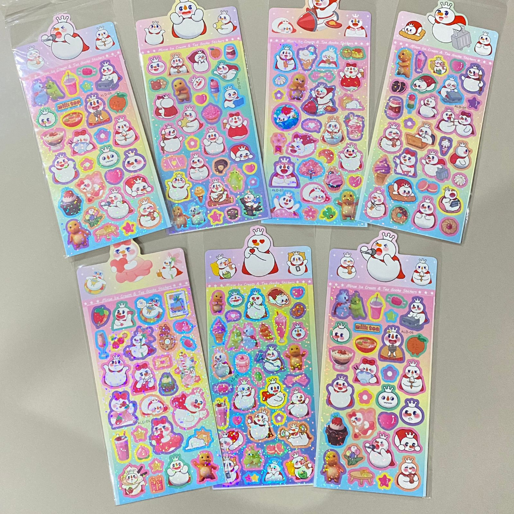 Jual Stiker Glitter MIXUE Hologram Sticker Viral Lucu 1 Lembar Murah ...