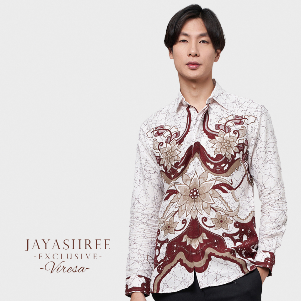 Jual Jayashree Exclusive Slimfit Viresa Maroon Kemeja Batik Pria Lengan ...