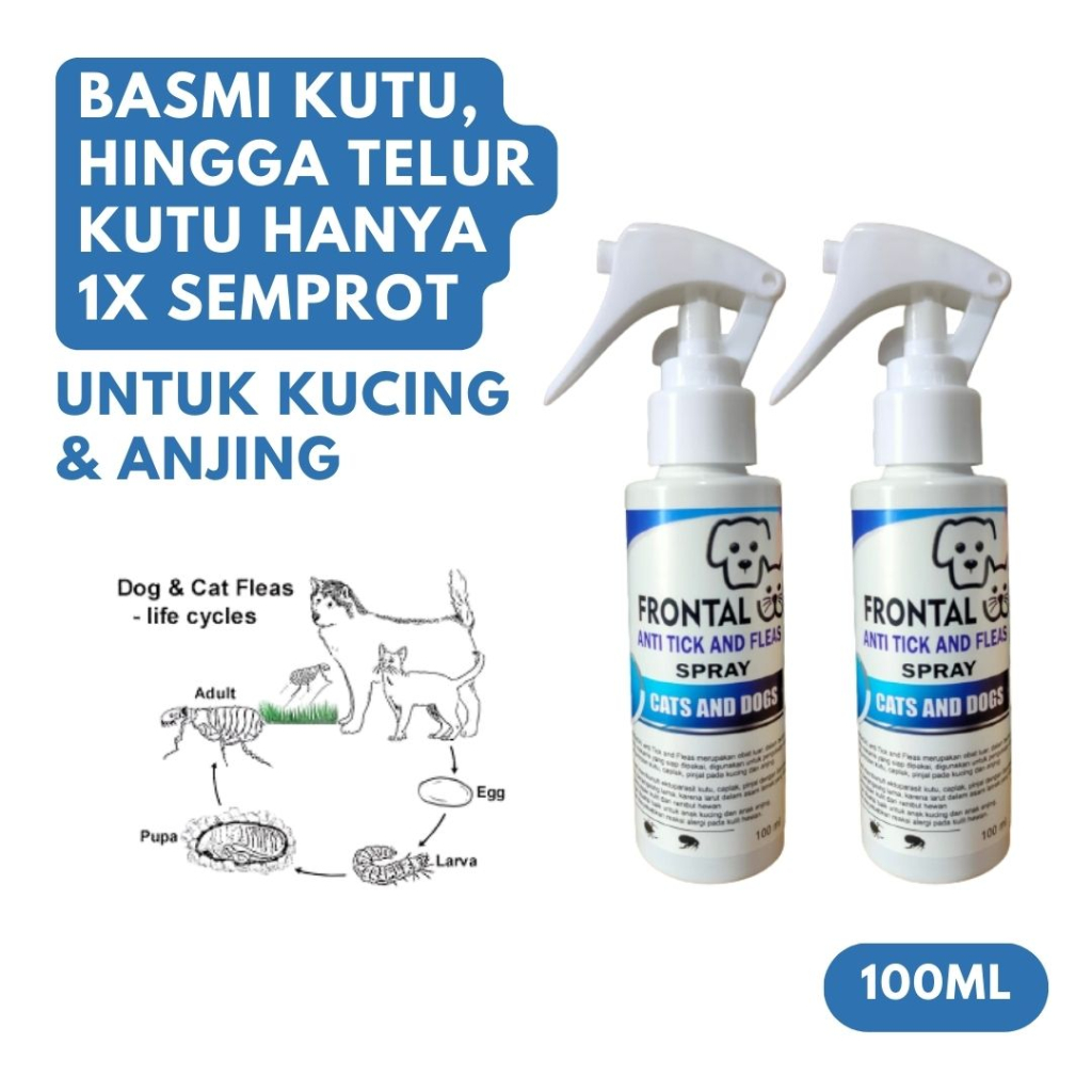 Jual DUO FRONTAL SPRAY Basmi Kutu - Spray Obat Kutu Kucing Anjing 100ml ...