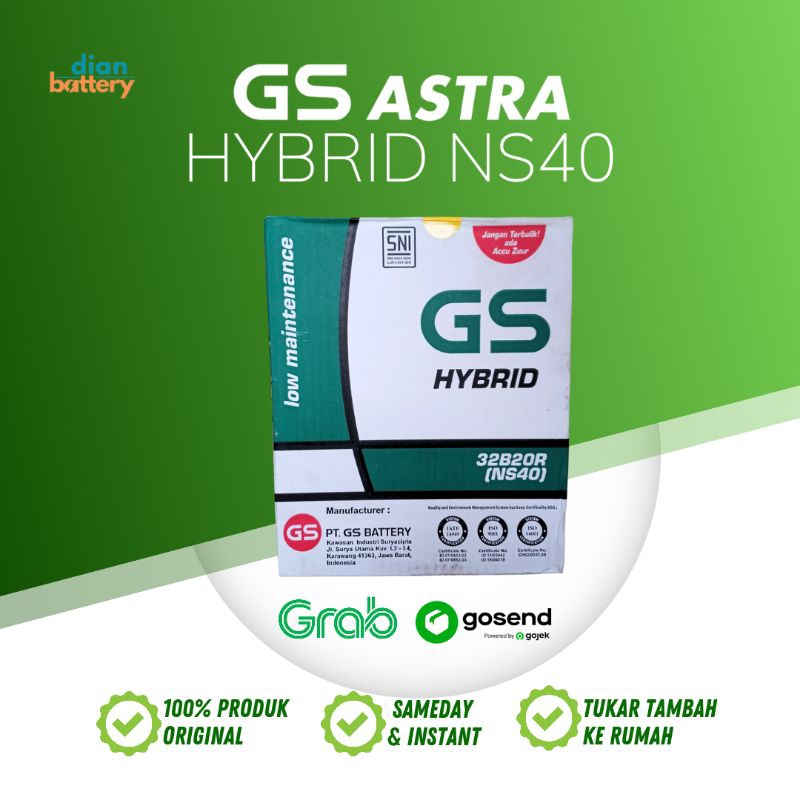 Jual Aki Mobil Toyota Avanza GS HYBRID NS40 Accu 32B20R (32Ah) | Shopee