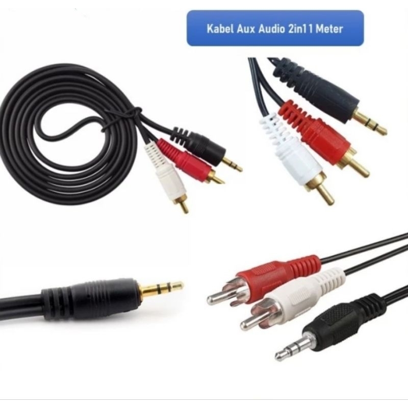 Jual Kabel Audio 2in1 panjang 1 Meter Jack Aux 3.5mm | Shopee Indonesia