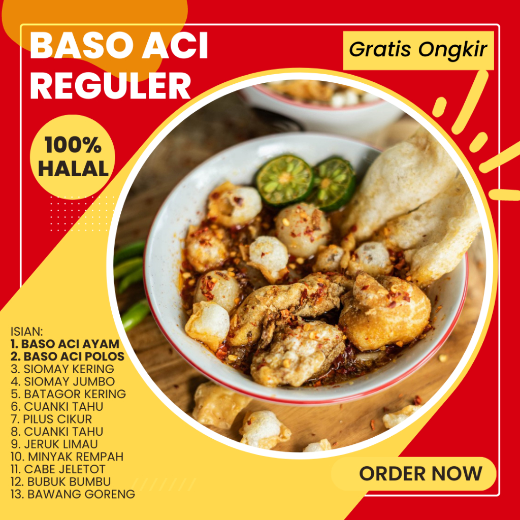 Jual Baso Aci Reguler Pentol Aci Cuanki Batagor Khas Pedas Jajanan