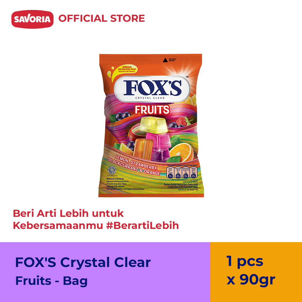 Jual Foxs Fruit Bag Permen Rasa Buah 90g Shopee Indonesia 2033