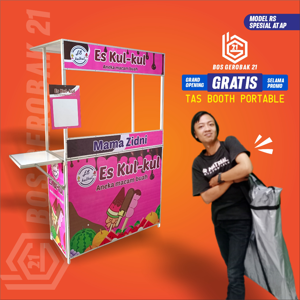 Jual Booth Portable Model Rs Spesial Atap Gerobak Lipat Meja Jualan Kekinian Shopee Indonesia