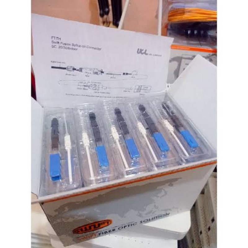 Jual SOC 1box 50pcs fiber optik Ilshintech swift on connector sc/upc RT ...