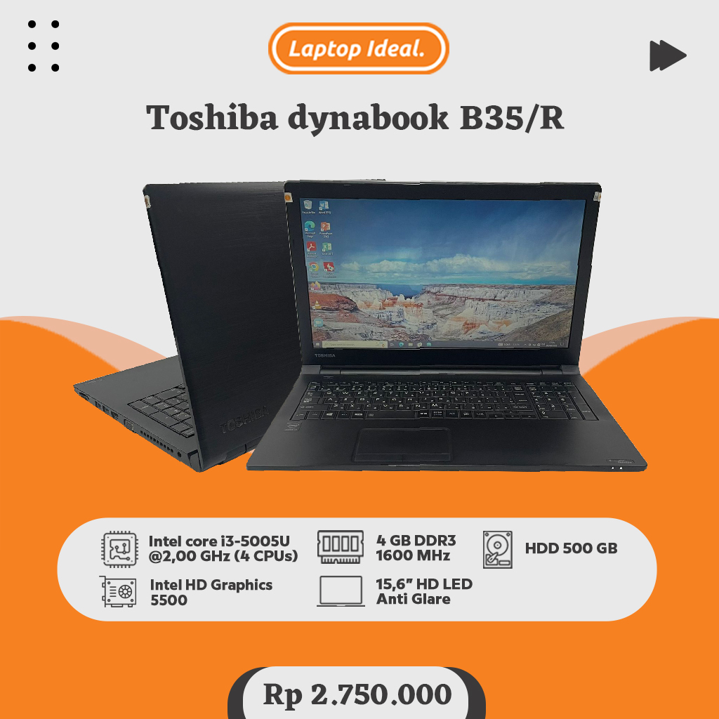 Toshiba dynabook B35/R Core i3 gen 5 RAM 4 GB HDD 500 GB MULUS