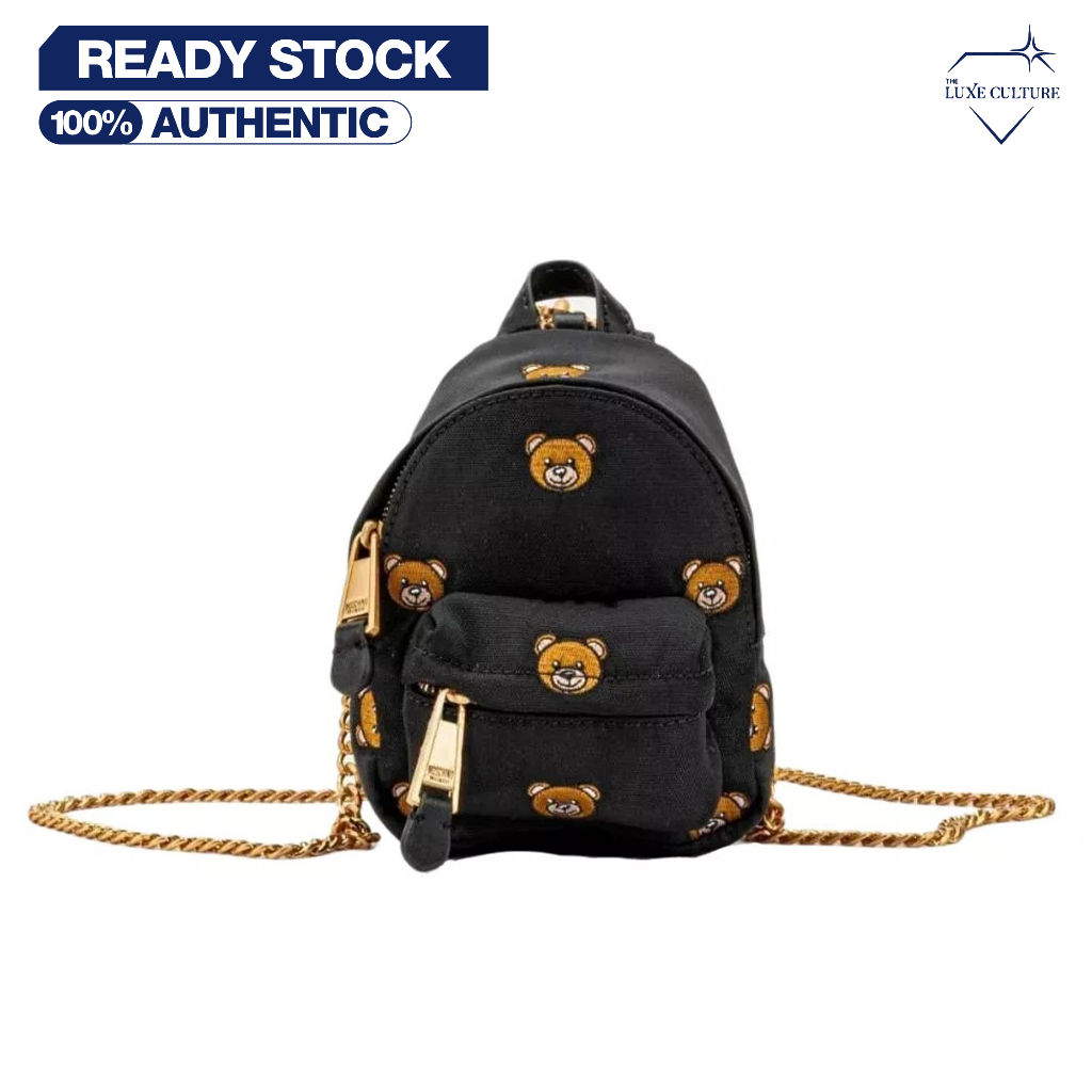 Jual Moschino Mini Bear Black Backpack Tas Ransel Branded