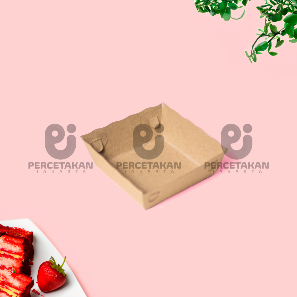 Jual [PER PAK ISI 500] Paper Cup Kotak Kertas Kue Ukuran 10x10x3.5CM ...
