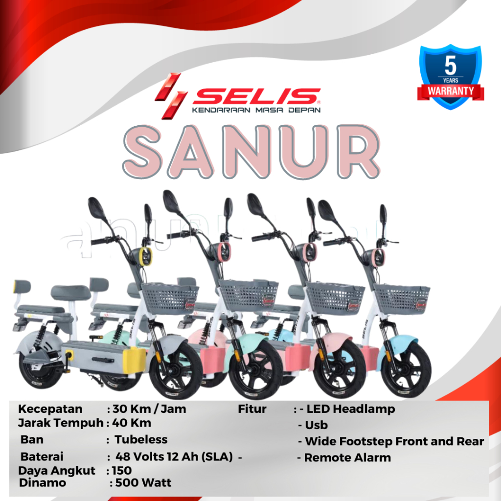 Jual Selis Sanur V Ah Sepeda Listrik Emoped Selis Shopee Indonesia