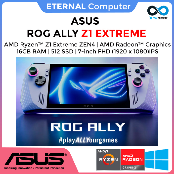 Jual ASUS ROG ALLY AMD Z1 EXTREME 16GB 512GB W11 7.0FHD 120HZ | Shopee ...