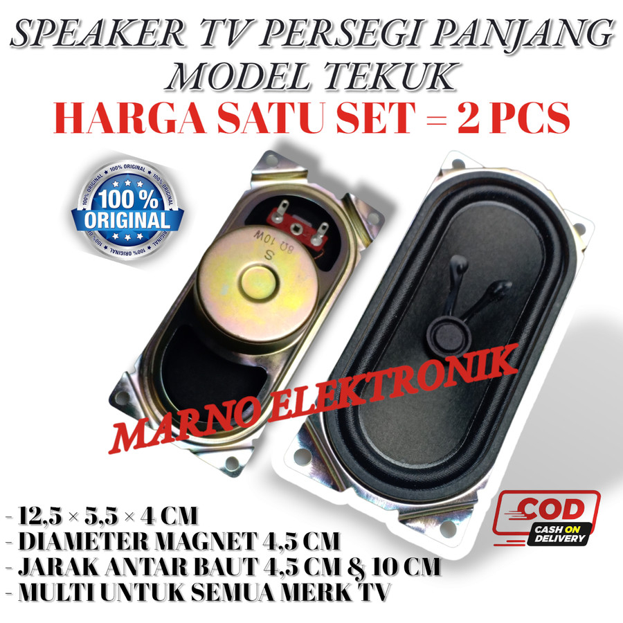 Jual SPEAKER TV TEKUK PERSEGI PANJANG 12,5 X 5,5 X 4 CM MULTI TV TABUNG