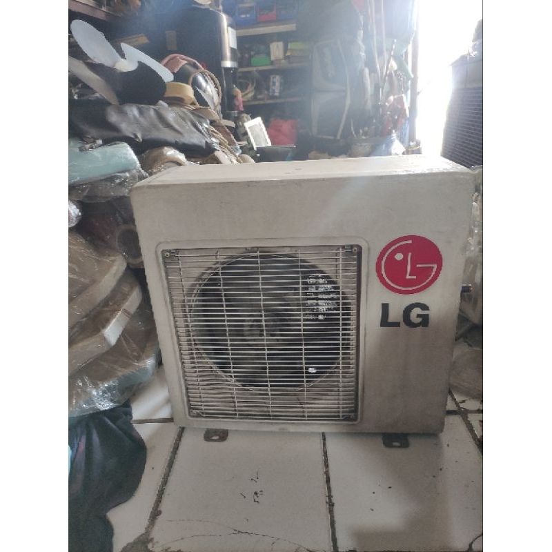 Jual OUTDOR AC LG 1/2 PK R22 TIPE HSC076QDA2 KONDISI NORMAL FREON
