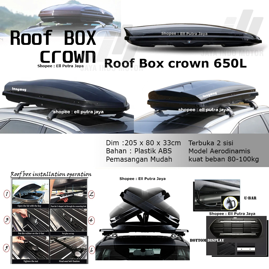 Roof Box Roofbox bagasi atas mobil Glossy slim