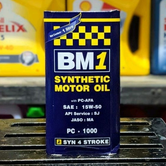 Jual Oli BM1 PC-1000 1 Liter 15W-50 Pelumas Motor 4T Synthetic | Shopee ...