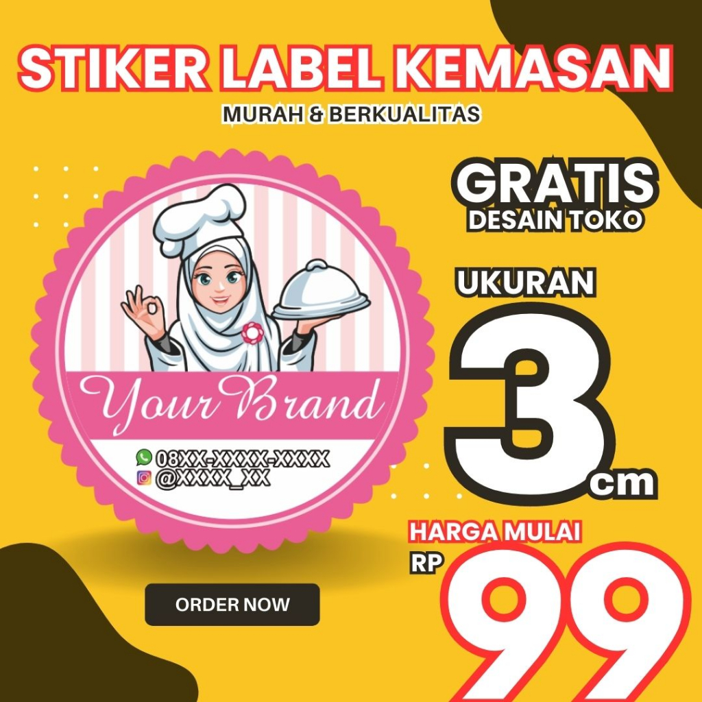 Jual Cetak Stiker Label Kemasan Toples Makanan Minuman Kue Kering Camilan Murah Shopee Indonesia