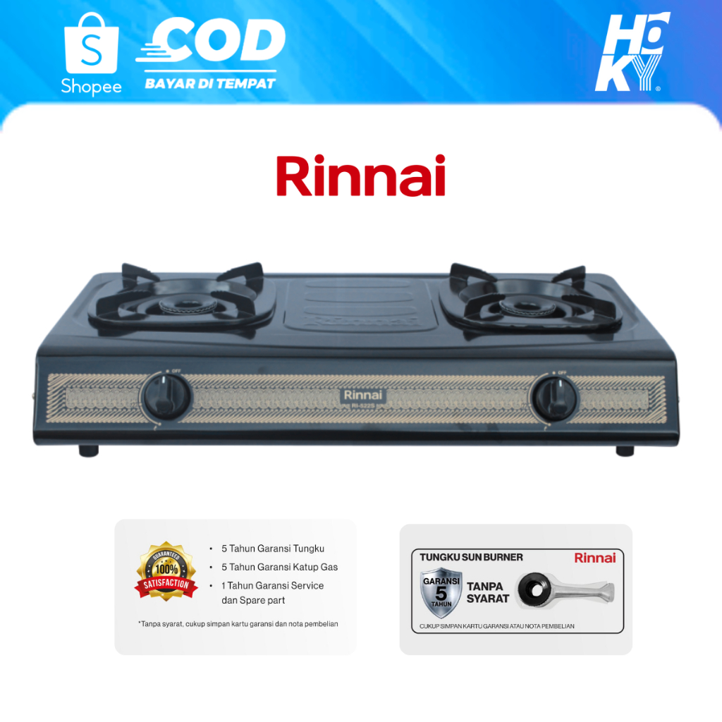 Jual Rinnai Kompor Gas RI-524E Kompor Gas 2 Tungku + 1 Tungku Grill ...