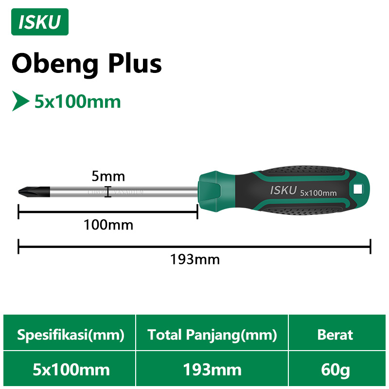 Jual ISKU Obeng Plus Minus Magnet/Screwdriver Sets Alat Perkakas obeng ...