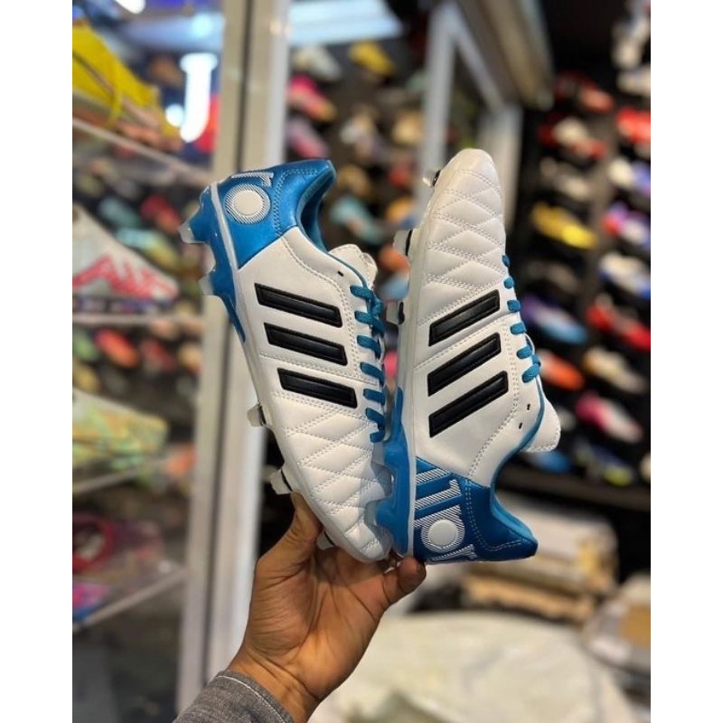 Jual Sepatu Bola Adidas Adipure 11 PRO White Blue Shopee Indonesia