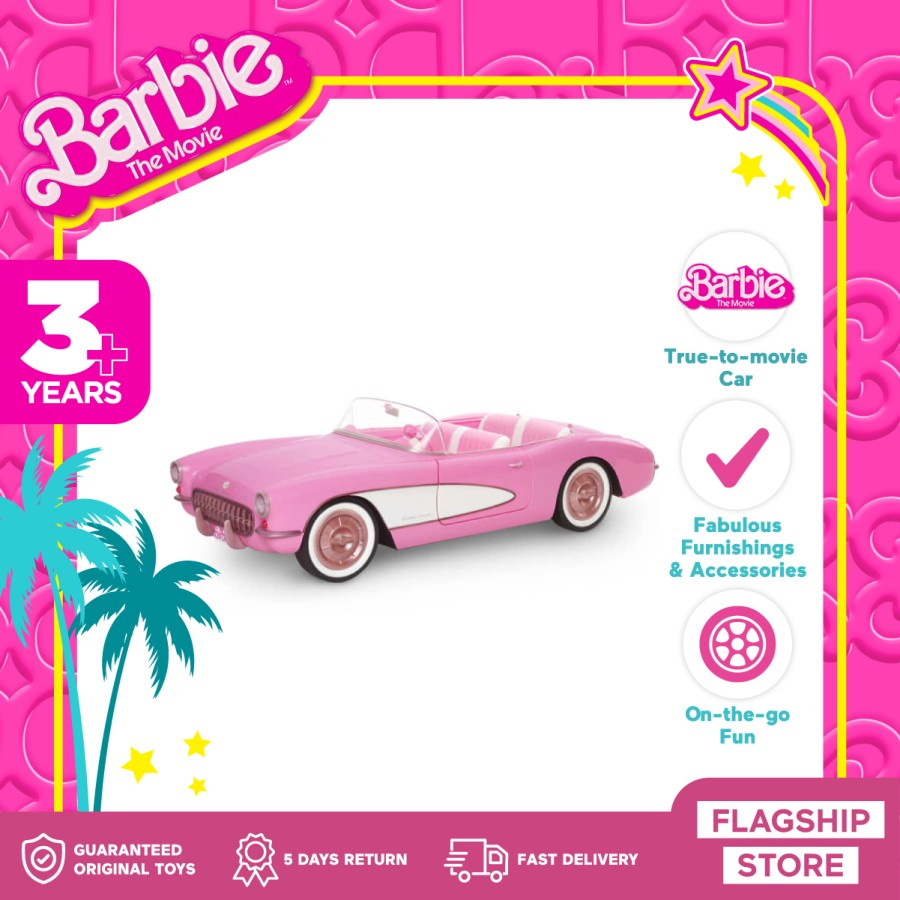 Car 2023 Barbie The Movie Collectible Car, Pink Corvette
