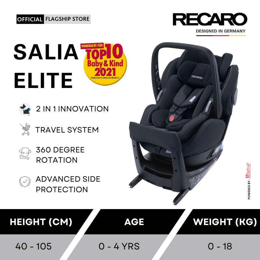 Jual Recaro 360 Spin IsoFix Baby Car Seat Salia Elite (With Base)/car