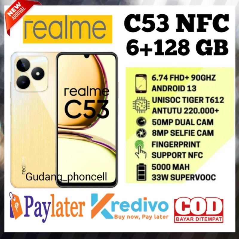 Jual Realme C53 NFC 6+128 GB Garansi 1 Tahun Realme ( Imei Terdaftar ...