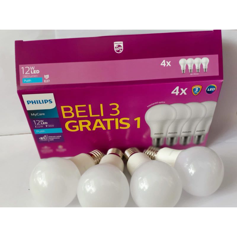 Jual Lampu Phillips Ledbulb Paket Watt Multi Pack Shopee Indonesia