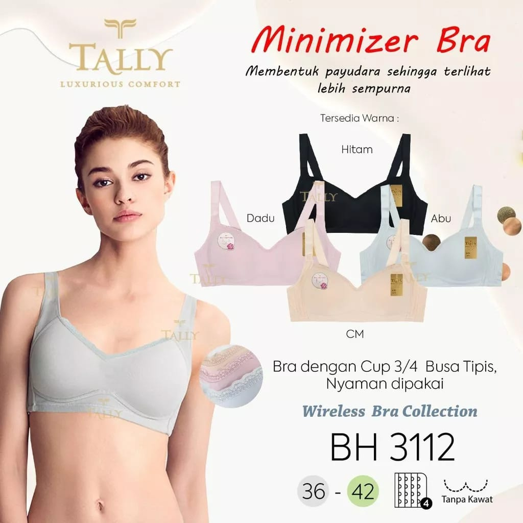 Jual Tally Bra Bh Tanpa Kawat Busa Tipis Size Cup