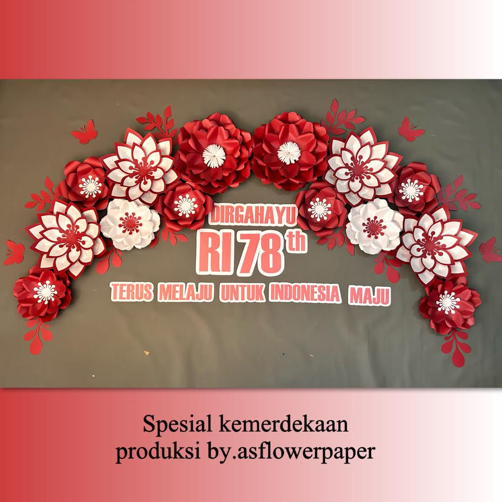 Jual Dekorasi kemerdekaan Dekorasi HUT RI paper flower | Shopee Indonesia