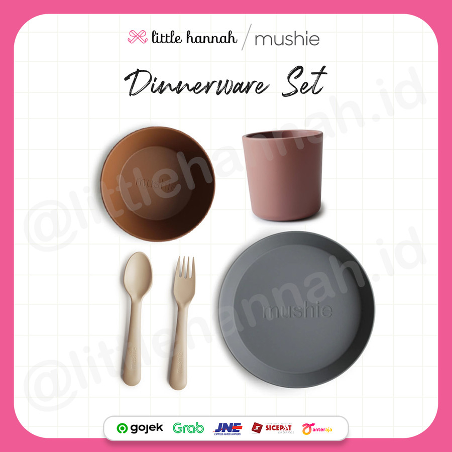 Jual Mushie Dinnerware Set / Paket Piring Mangkok Sendok Mushie MPASI ...