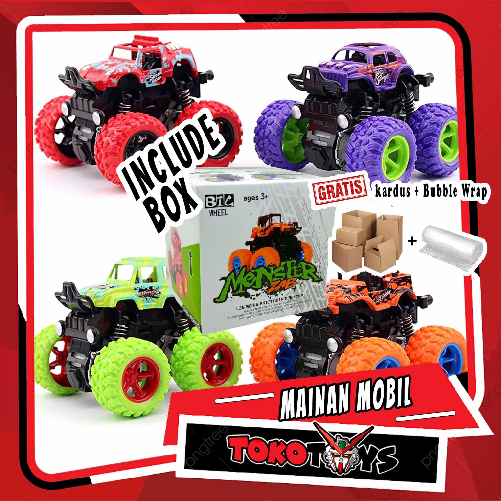 Jual MONSTER ZAP MAINAN MOBIL JIP OFF ROAD 4 DRIVE INERTIAL BIGFOOT ...