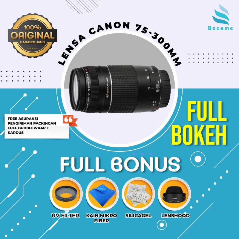 Jual Lensa Tele Canon 75-300mm F4.5 Likenew Mulus Banyak Bonus | Shopee ...