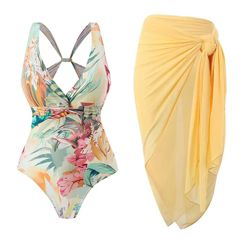 Jual 𝐑𝐄𝐀𝐃𝐘 𝐒𝐓𝐎𝐂𝐊 𝐒𝐀𝐅 PRISCA yellow flower swimsuit one piece + cover