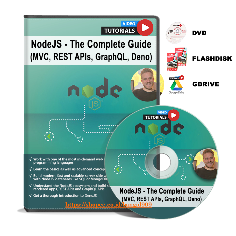Jual VIDEO TUTORIAL NodeJS – The Complete Guide (MVC, REST APIs ...