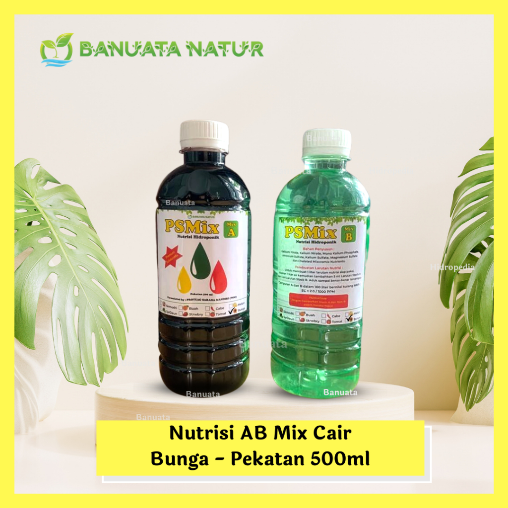 Jual Nutrisi Hidroponik Ab Mix Cair Bunga (Pekatan 500 Ml) PS Mix ...