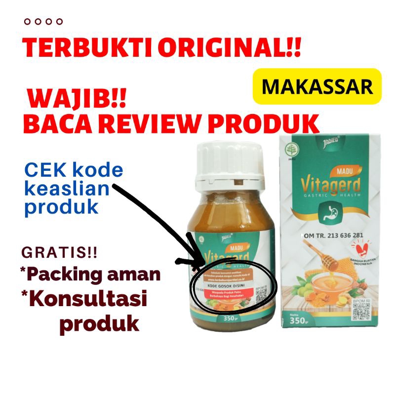 Jual Madu Vitagerd Obat Herbal Asam Lambung Gerd Sesak Nafas Gelisah