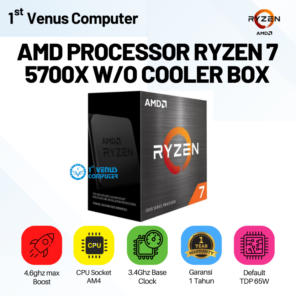 Jual AMD PROCESSOR RYZEN 7 5700X W/O COOLER BOX/AMD CPU Processor / AMD ...