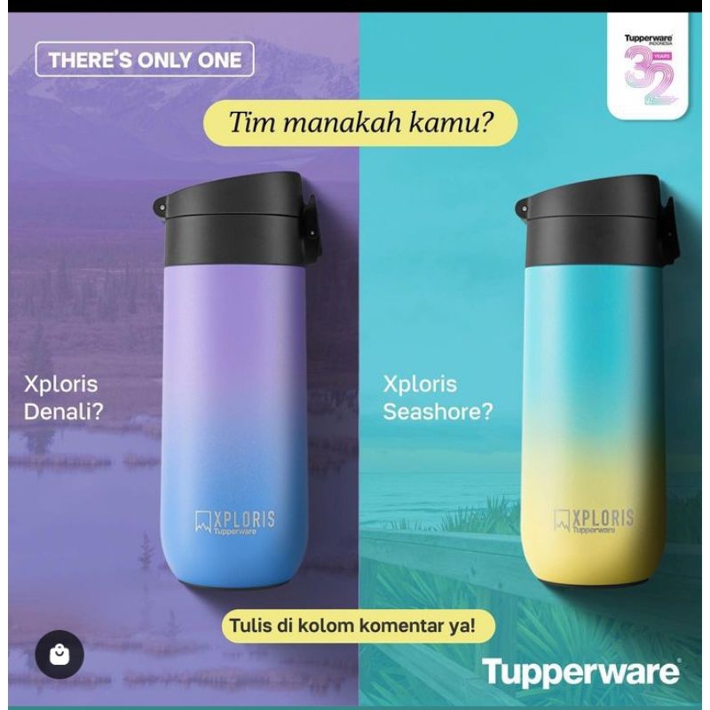 Jual Xploris thermos tupperware / xploris easy open flask tupperware ...