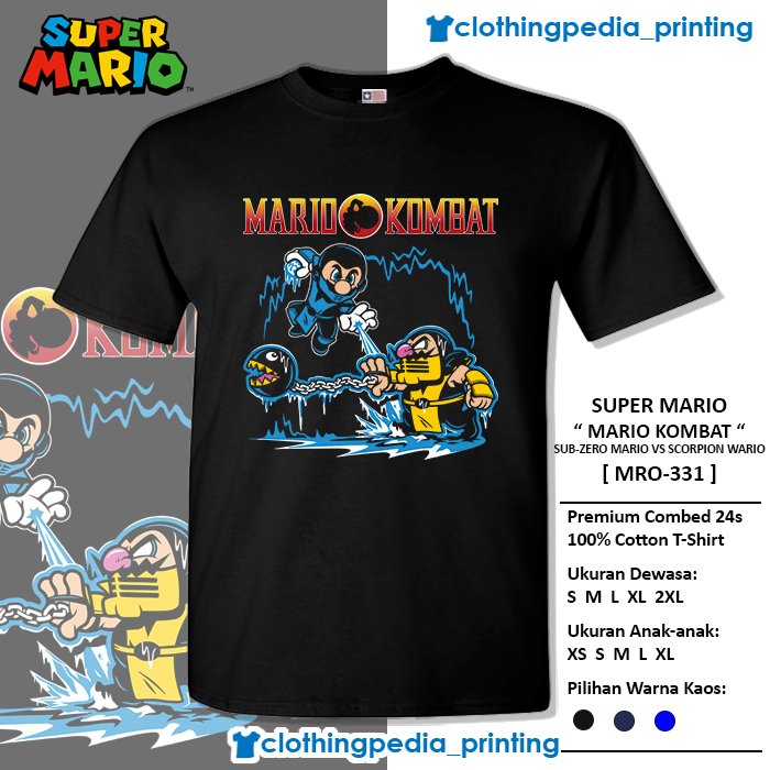 Mortal Kombat Sub-Zeroマリオ ワリオTシャツ ゲーム