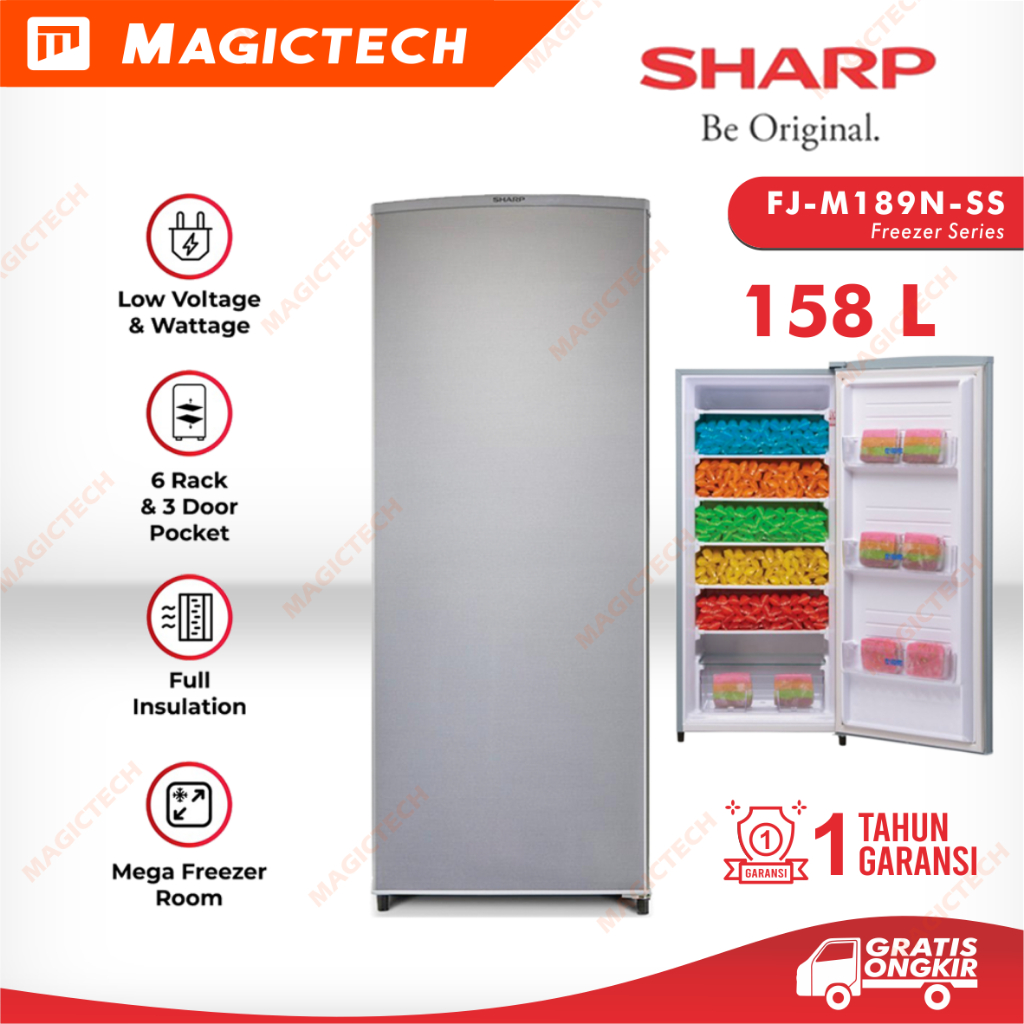 Jual KULKAS FREEZER 1 PINTU SHARP FJ-M189N 6 RAK 158L | Shopee Indonesia
