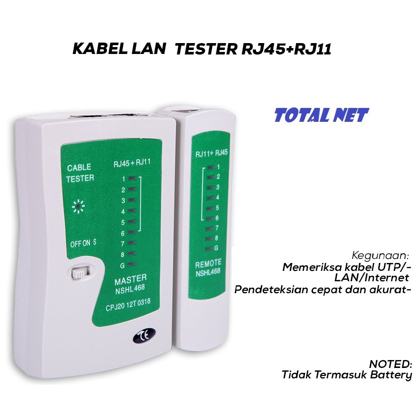 Jual Lan Taster RJ45 dan RJ11 Network Cable Tester | Shopee Indonesia