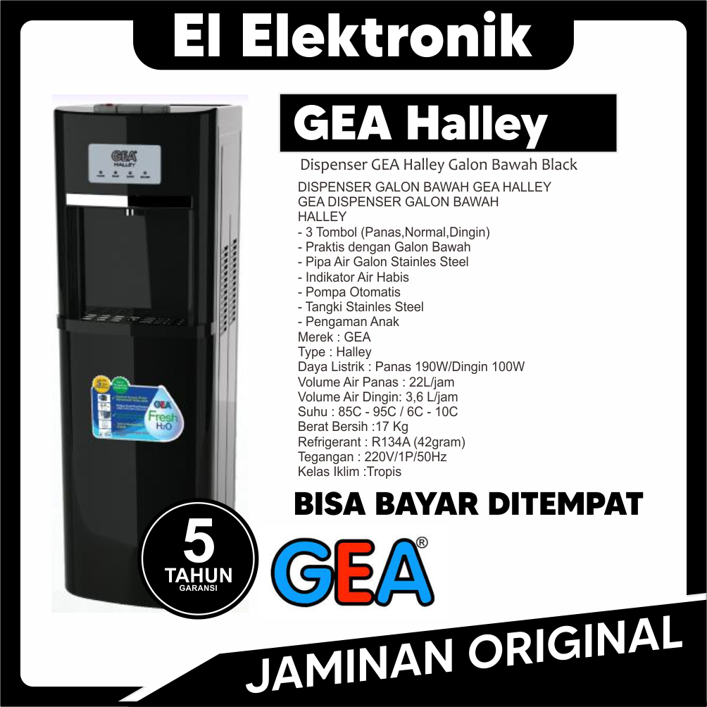 Jual Dispenser GEA Halley Galon Bawah Black | Shopee Indonesia