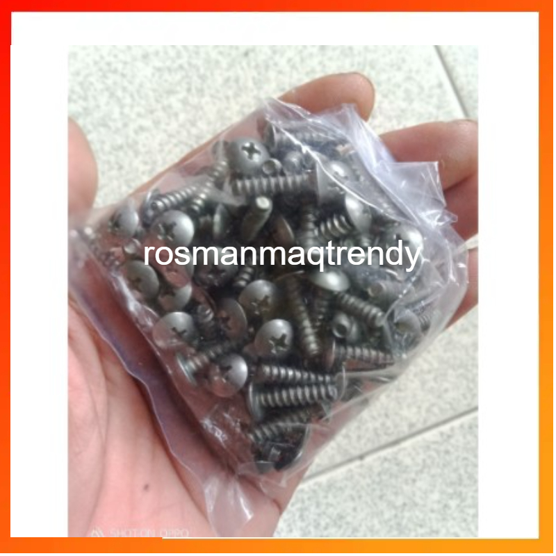 Jual Baut Cacing Vario Lancip Isi 100 Pcs Ukuran 4x16 Terlaris | Shopee ...