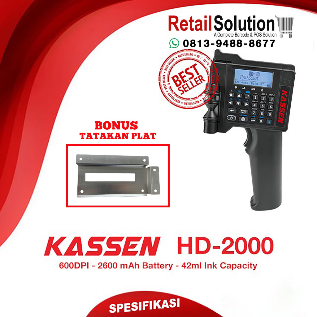 Jual Smart Printer Portable Handheld Inject - Kassen HD2000 / HD-2000 ...